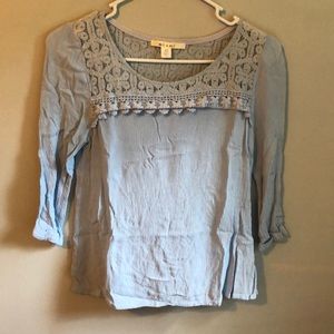 Light blue top